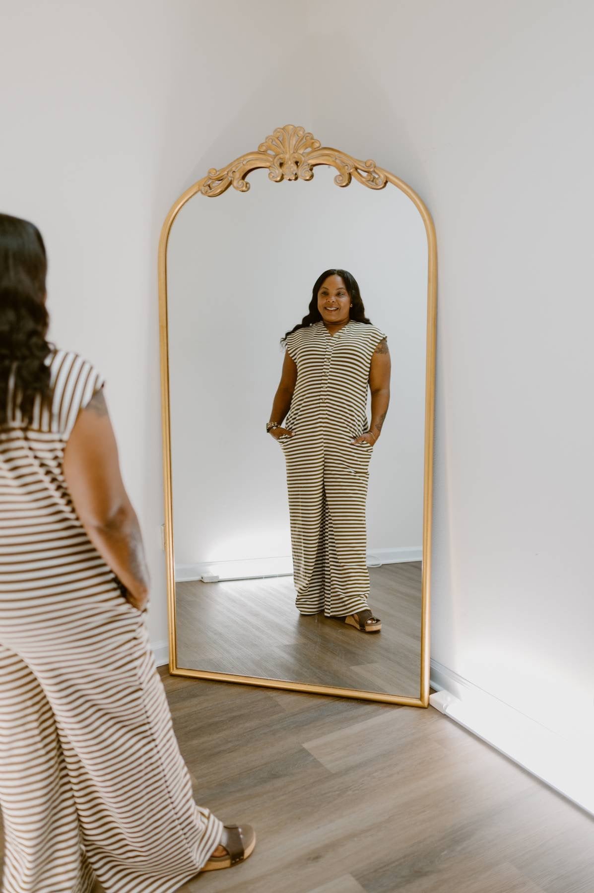 The Carly Striped Ease Jumpsuit