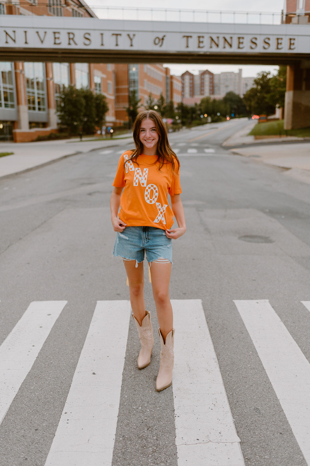 Knox Checkerboard SS Tee | Orange