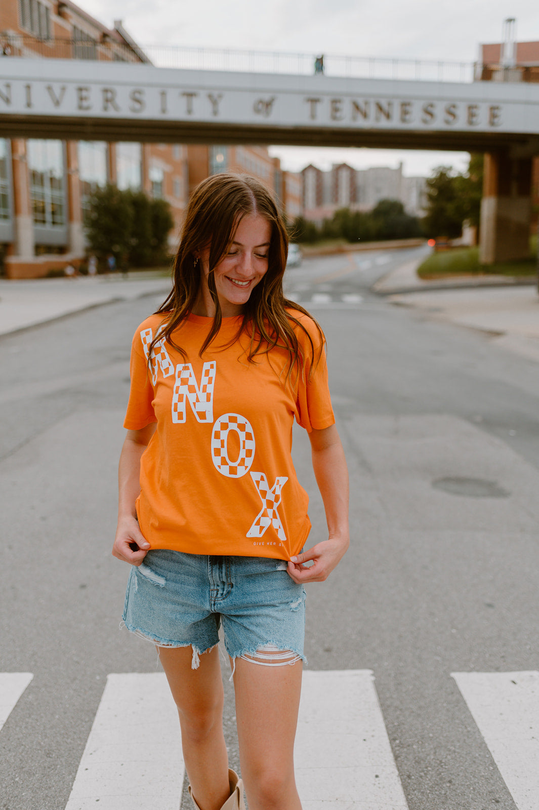 Knox Checkerboard SS Tee | Orange