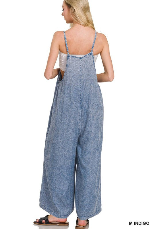 The Easy Daze Acid Wash Denim Jumper | Medium Indigo