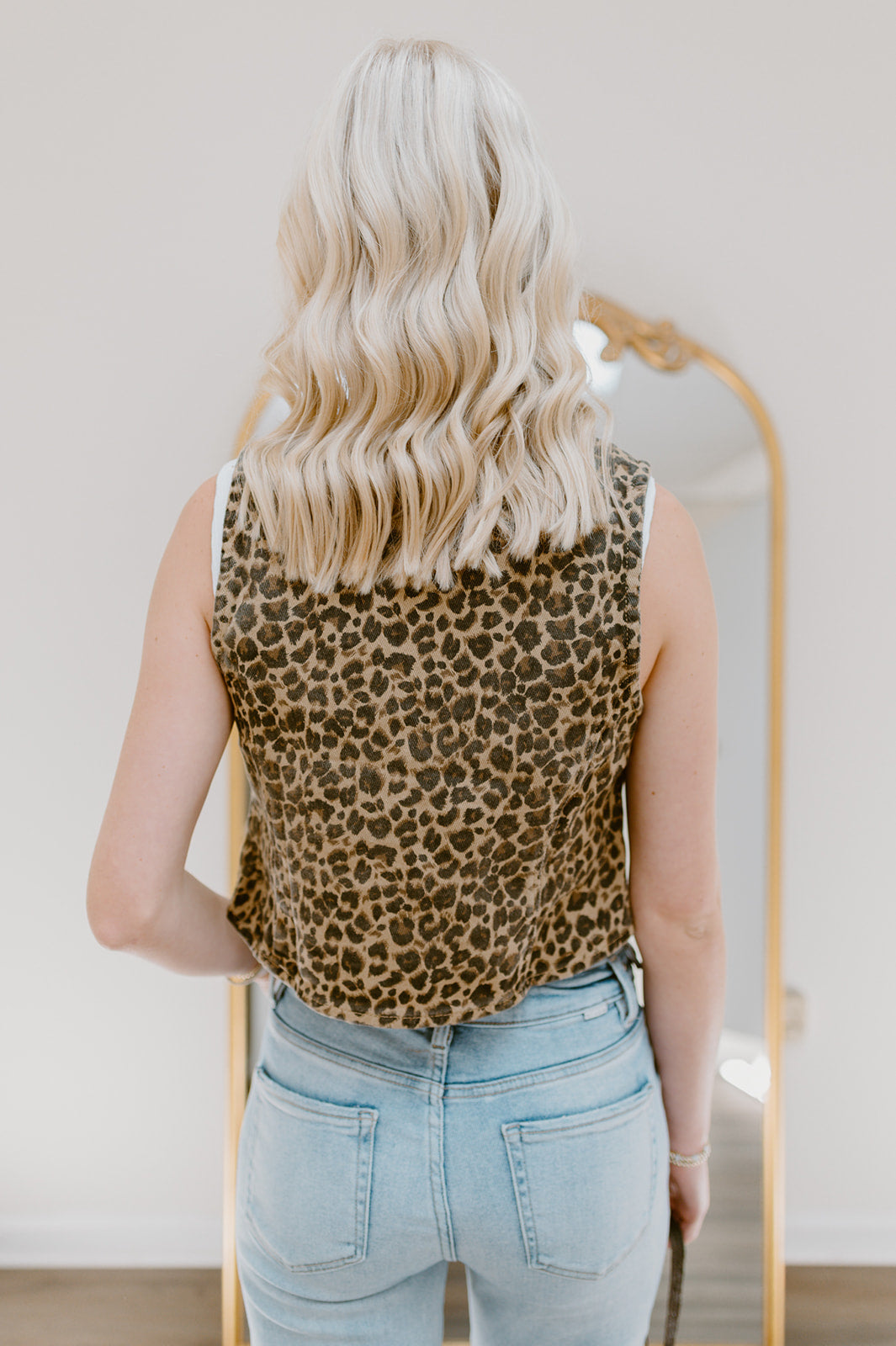 Tied & True Denim Vest | Leopard