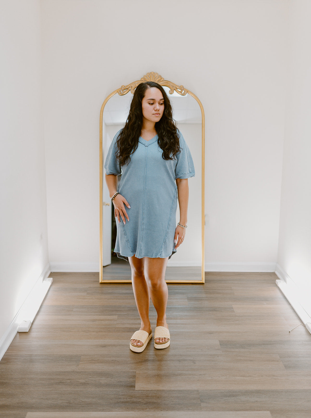 Comfy Days Acid Wash Dress | Denim