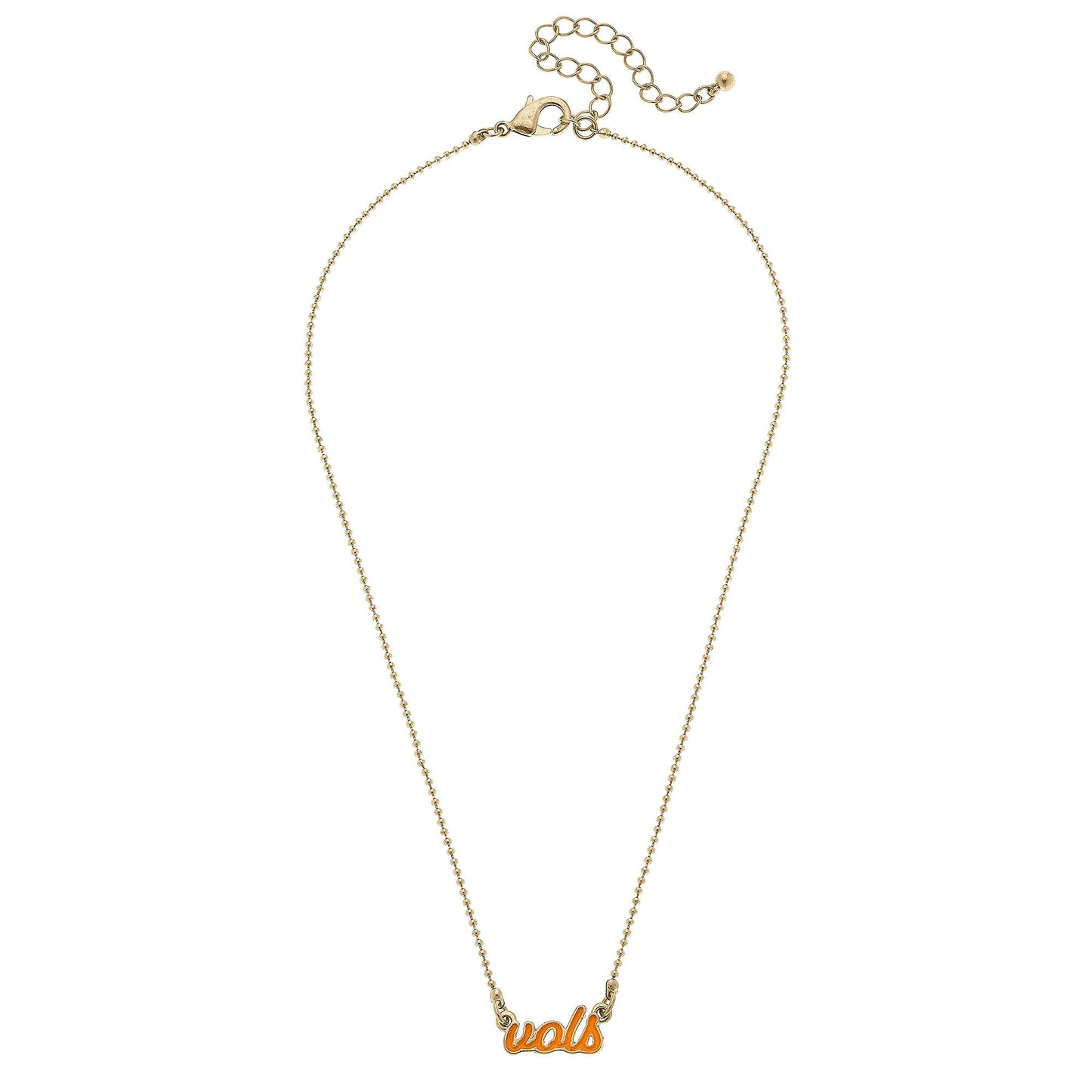 Tennessee Volunteers Enamel Script Necklace in Orange