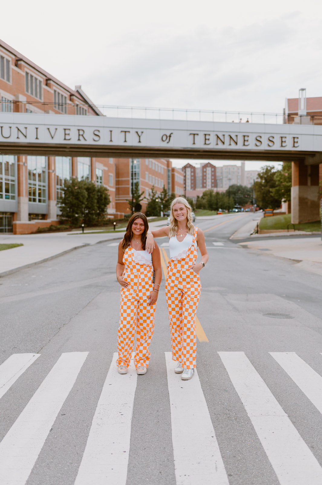 Orange & White Checkered Game Day Bibs | Adult