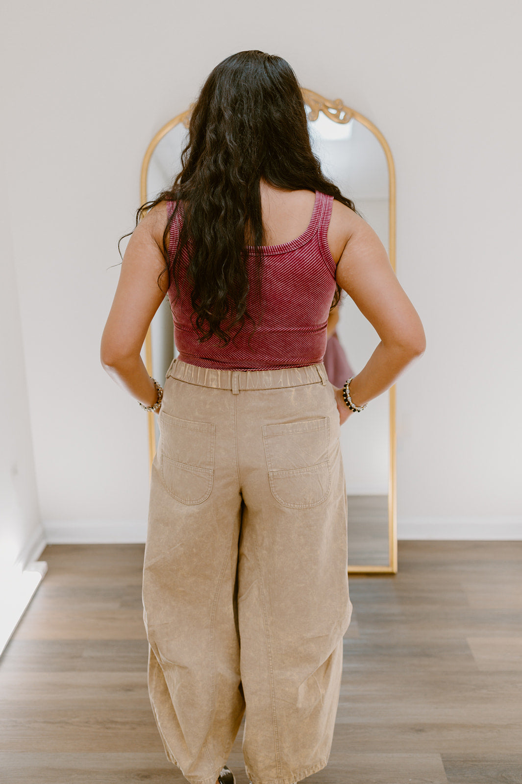 The Sculpt & Seam Stone Washed Ribbed Bra Tank | Cabernet