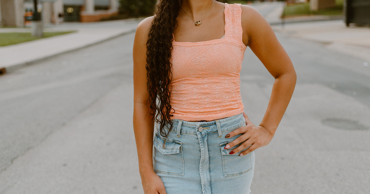 The Sweet Bloom Seamless Tank | Peach Glow