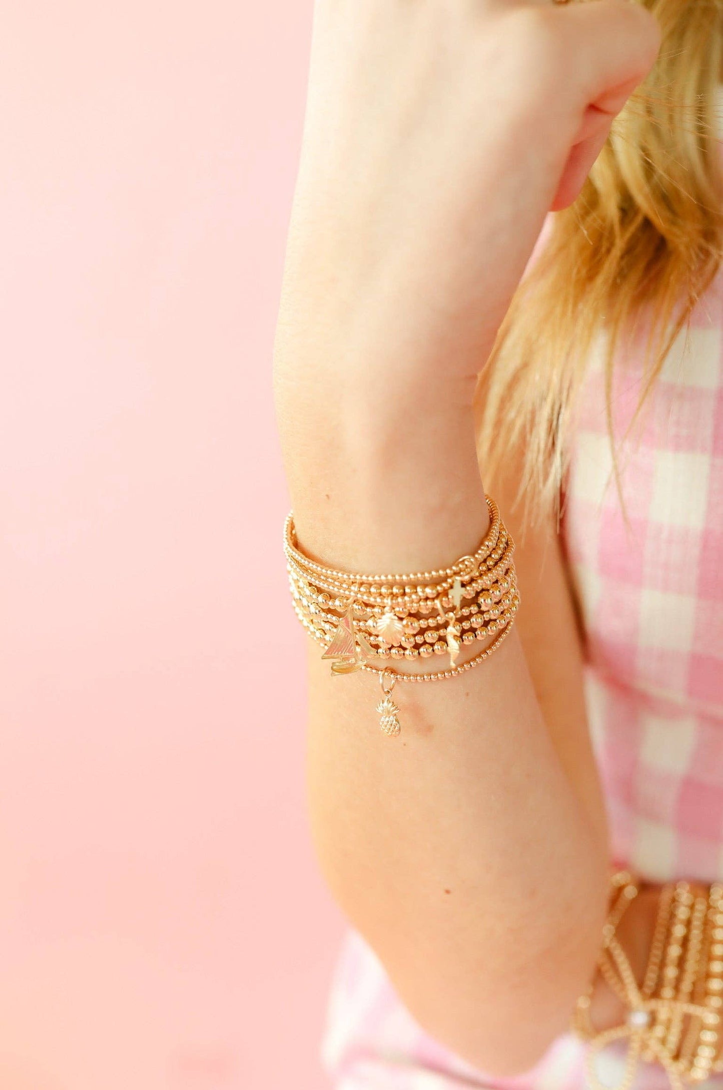 Mini Cross Charm Bracelet | Gold