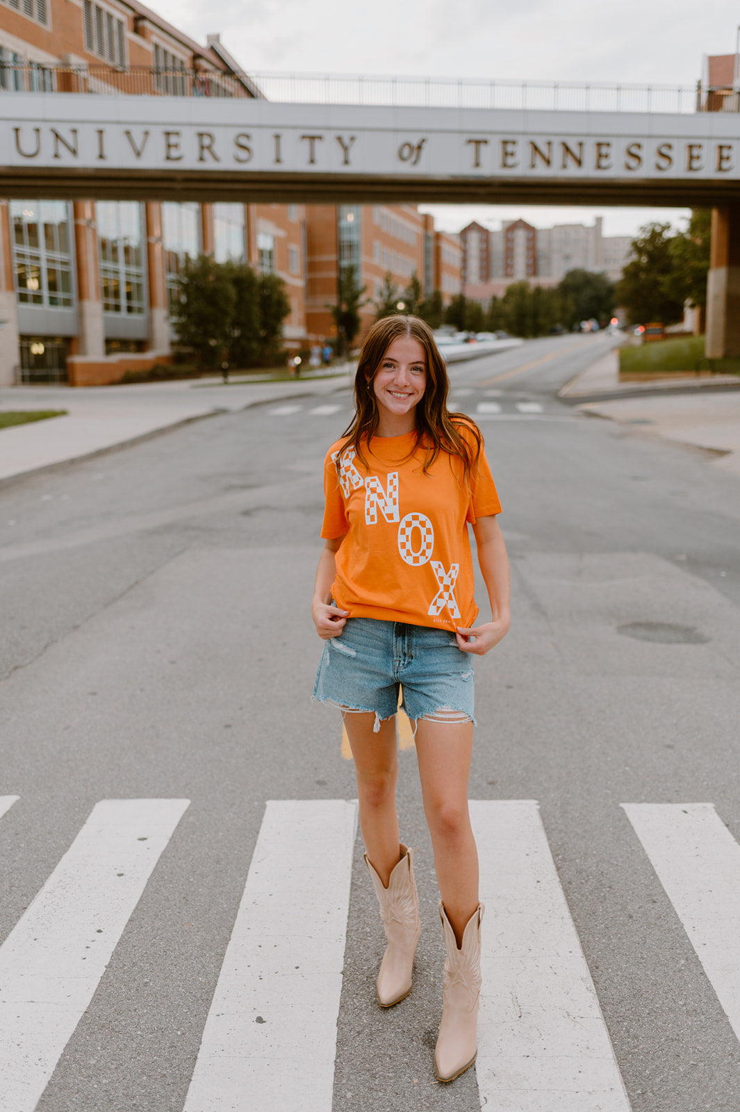 Knox Checkerboard SS Tee | Orange