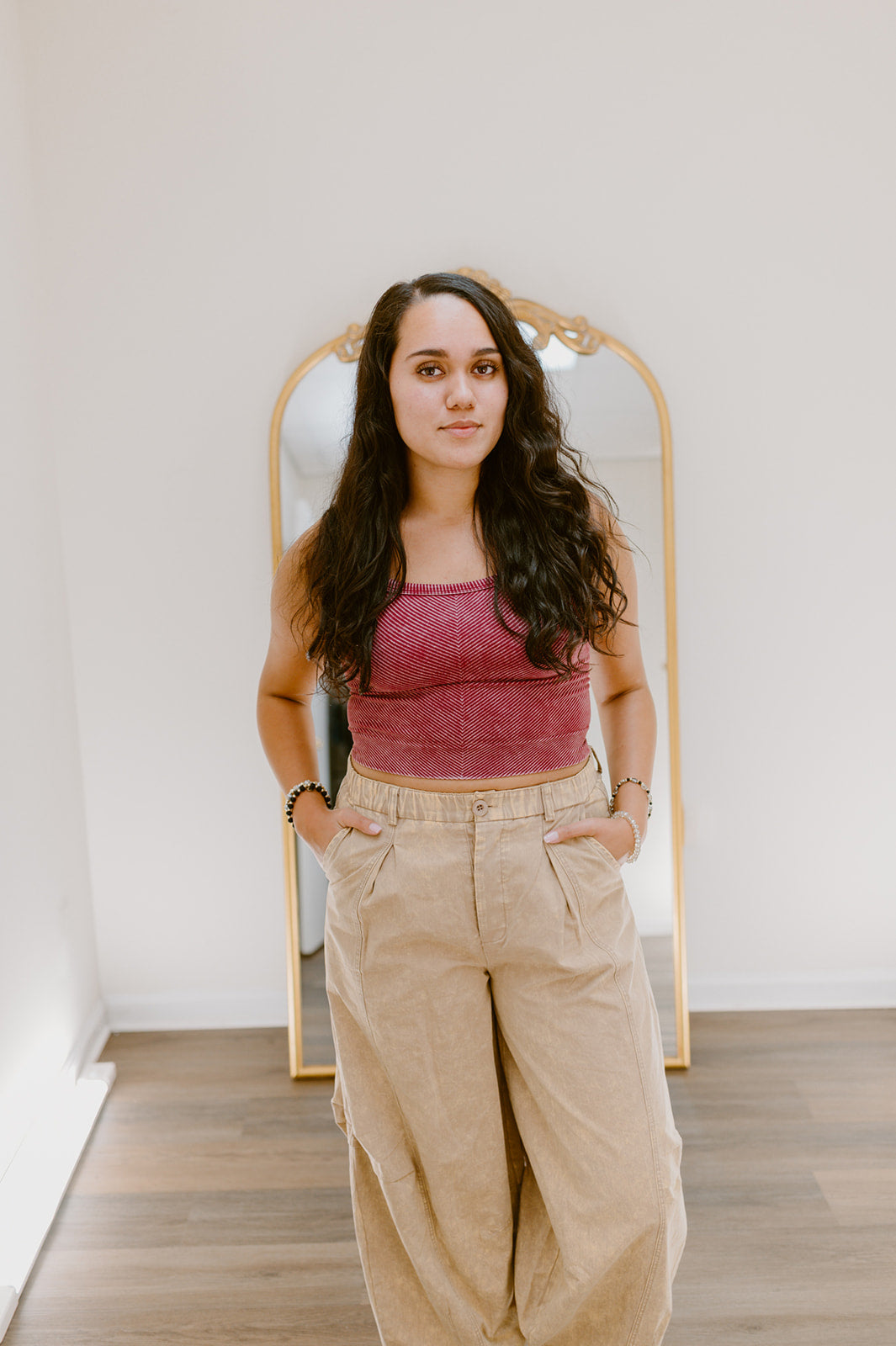 The Sculpt & Seam Stone Washed Ribbed Bra Tank | Cabernet