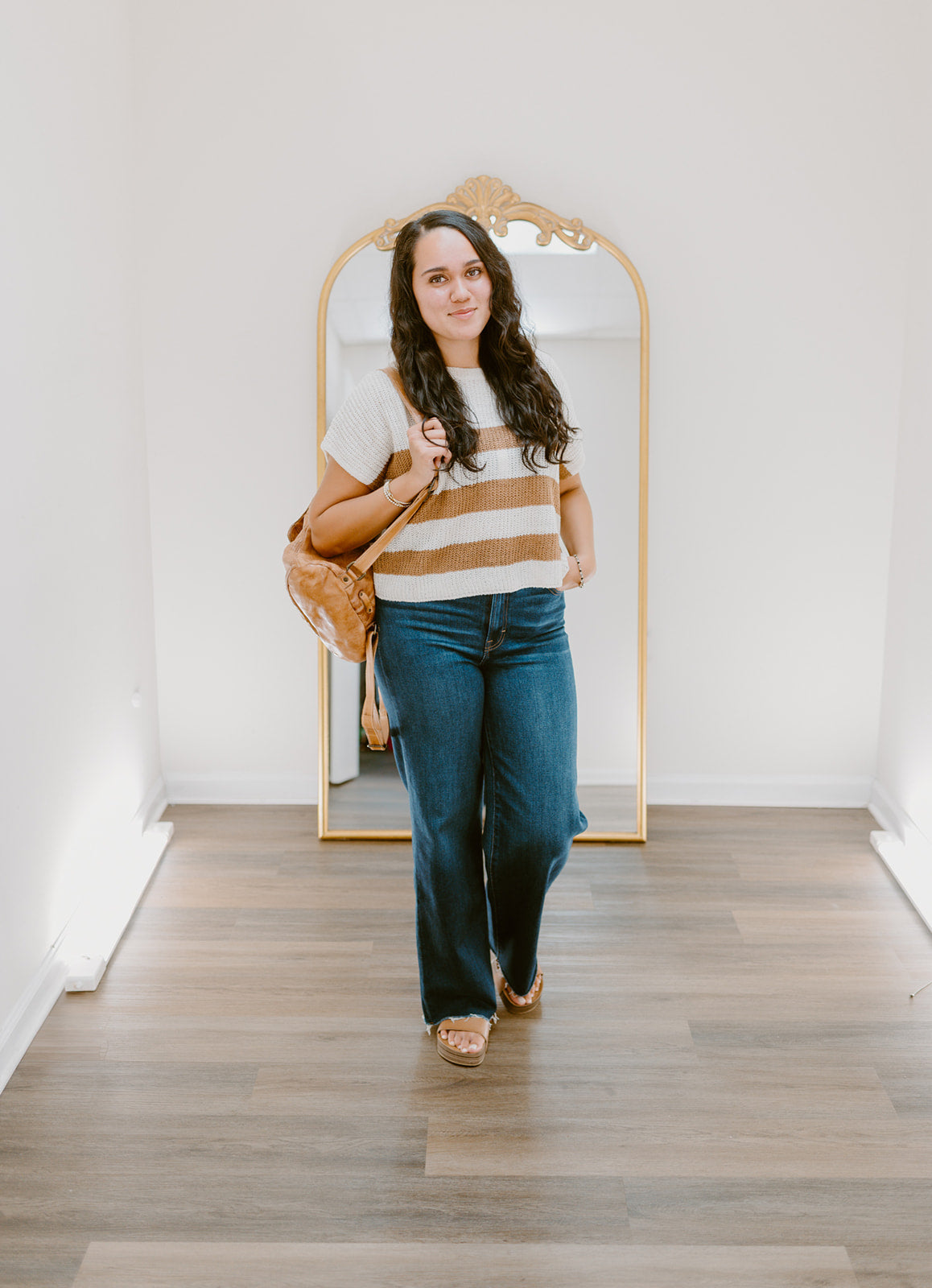 The Easy Days Striped Sweater Top | Mocha