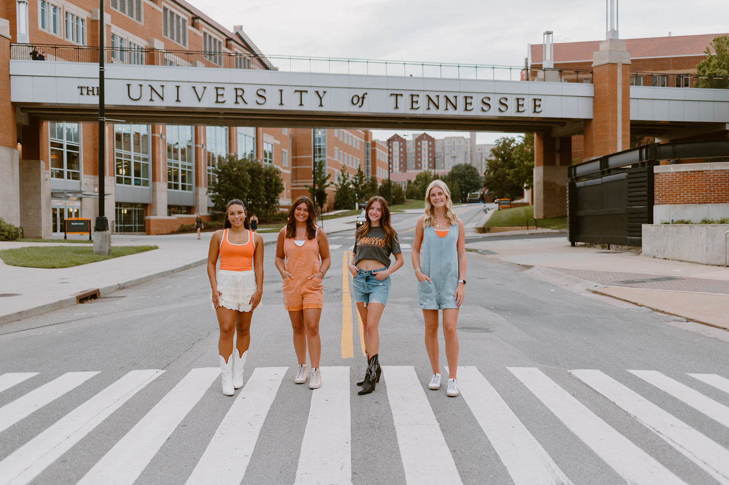 The Squeeze the Day Denim Romper | Orange