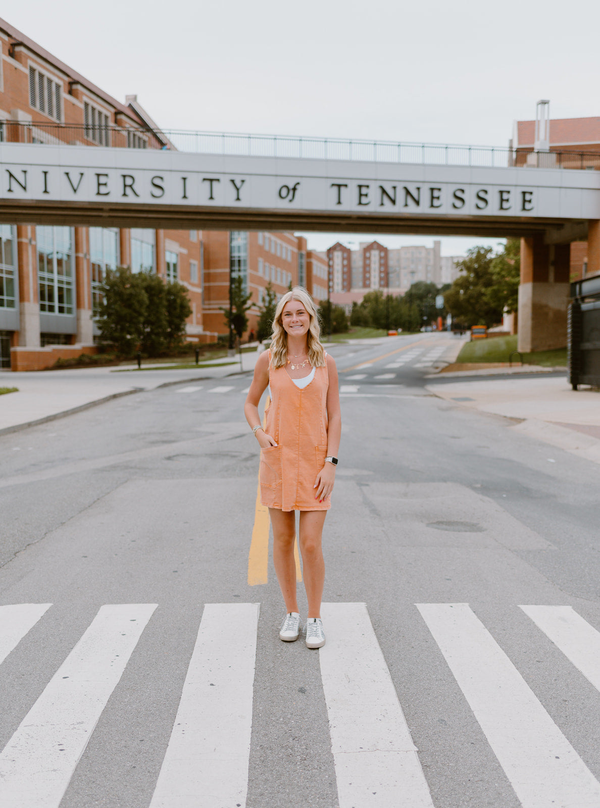 The Rocky Top Overall Dress | Orange