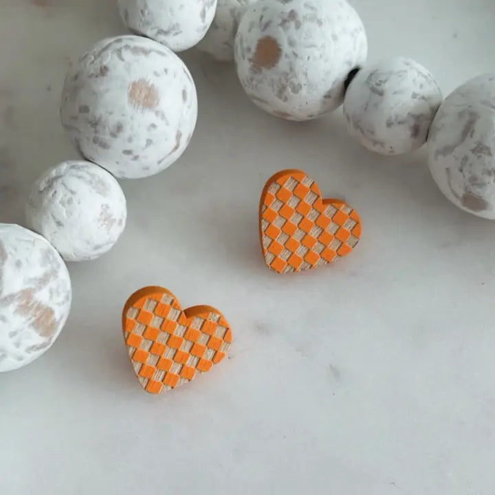 TN Vols Checkerboard Wood Studs