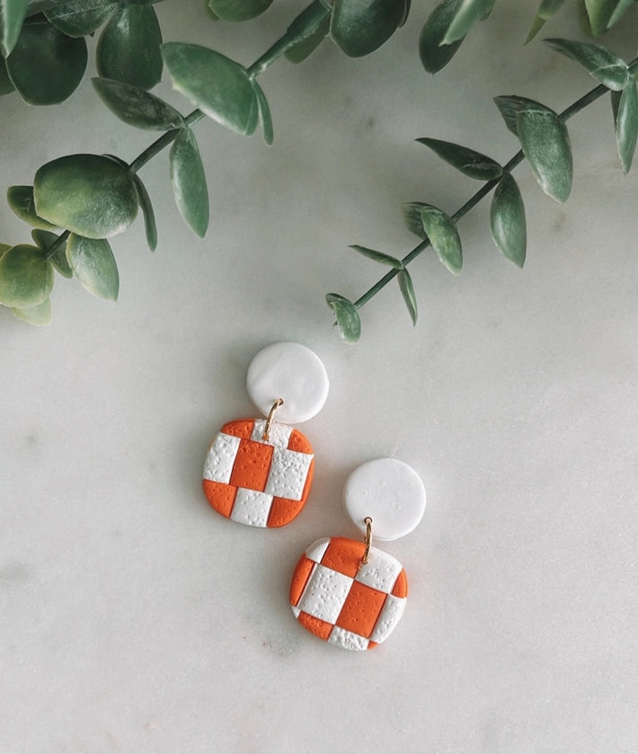 Dainty Checkerboard Earrings