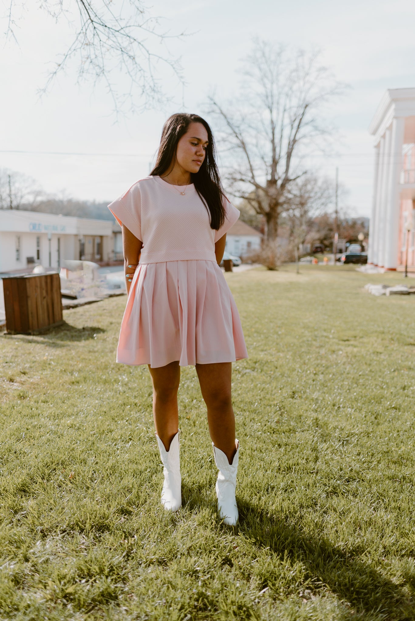 Free and Pleated Babydoll Dress