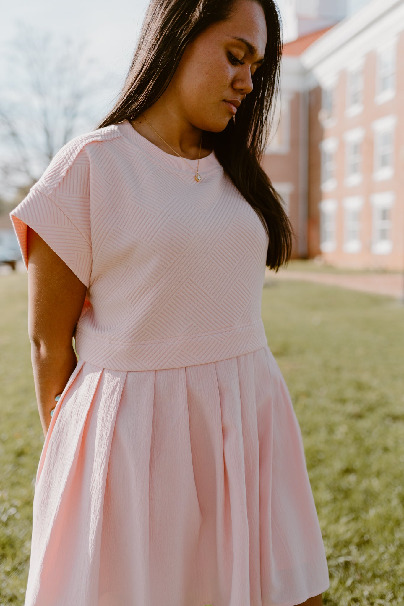 Free and Pleated Babydoll Dress