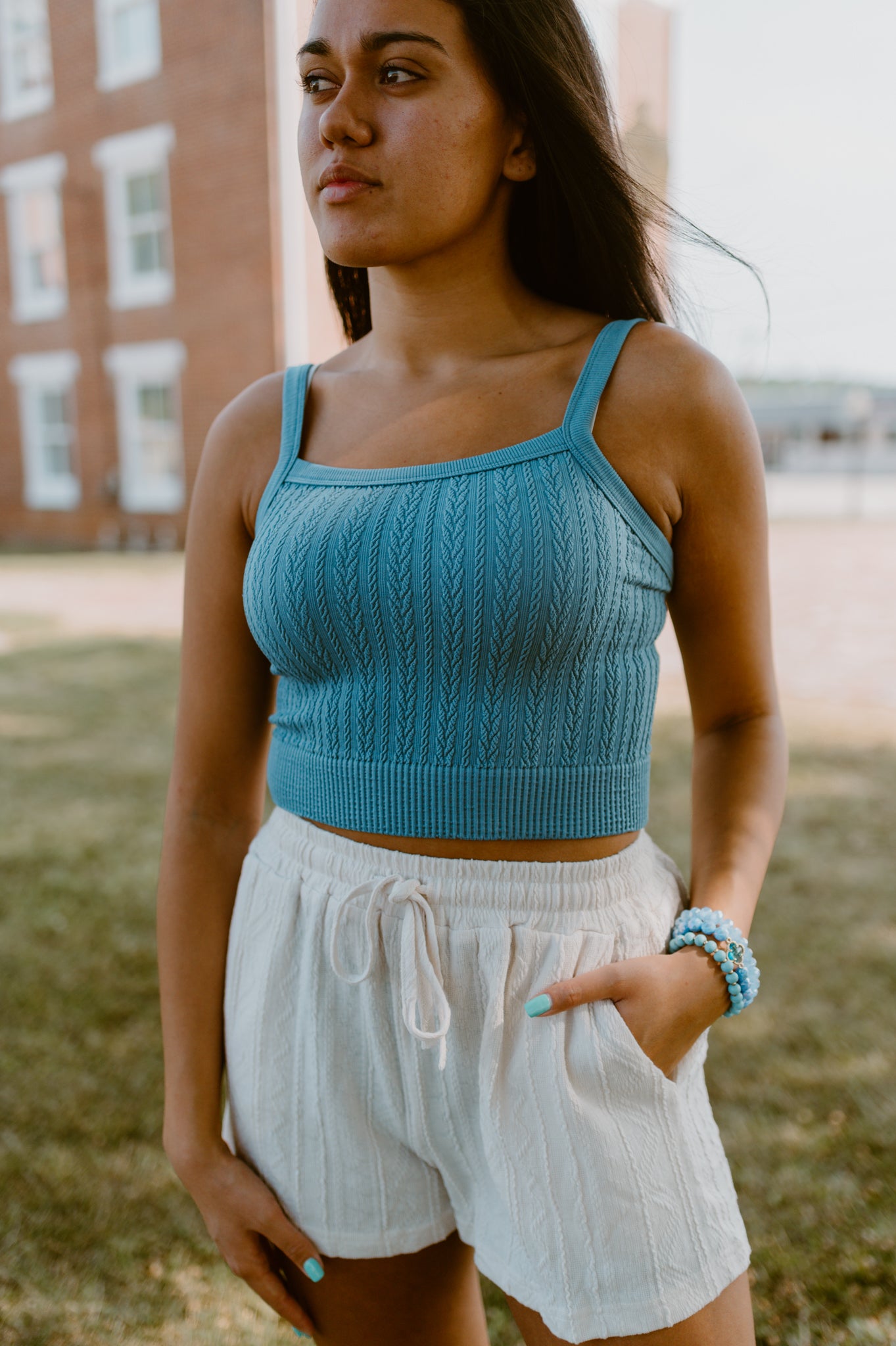 Cable Knit Crop Tank