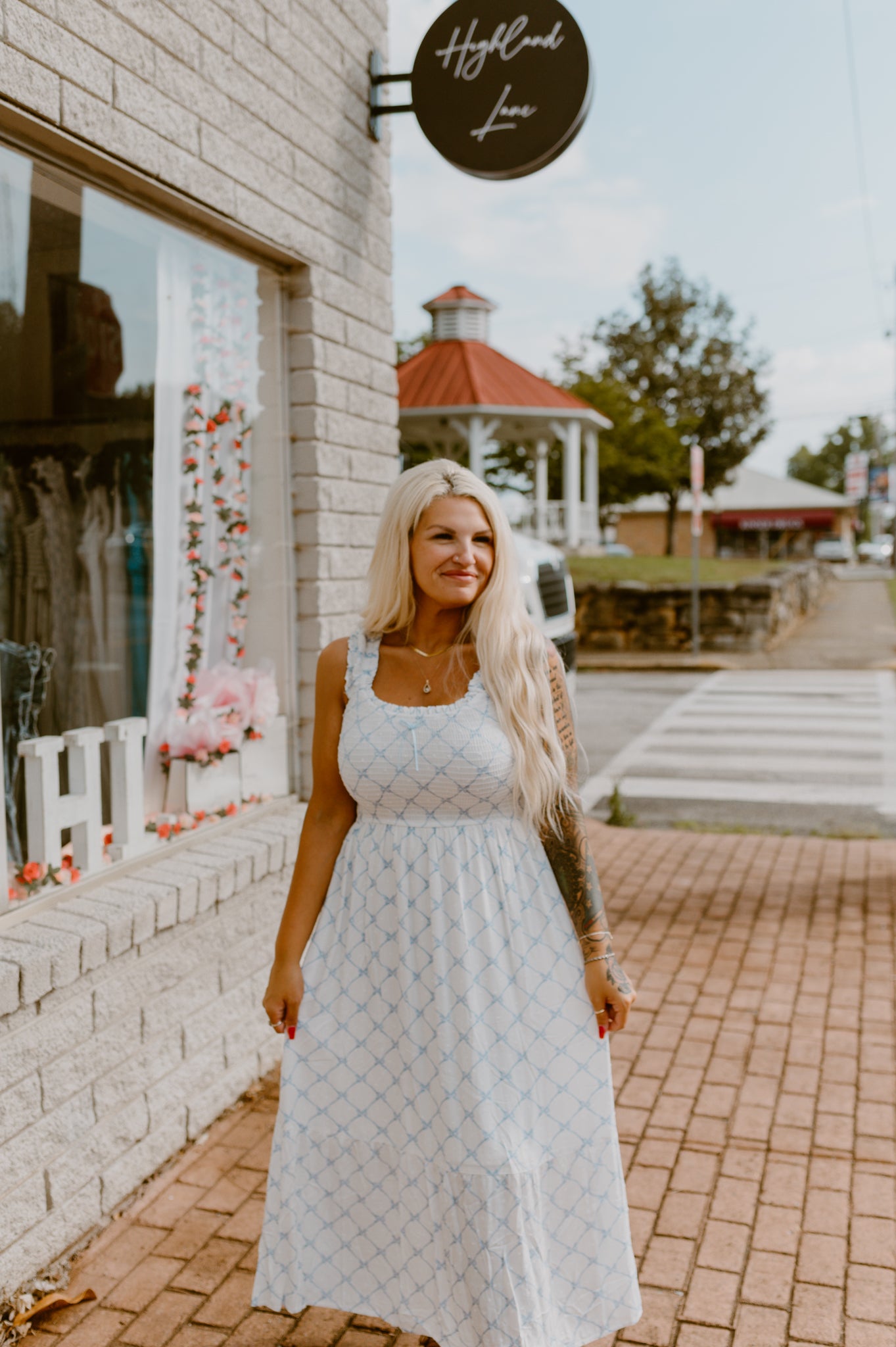 Bow Pattern Ruched Midi
