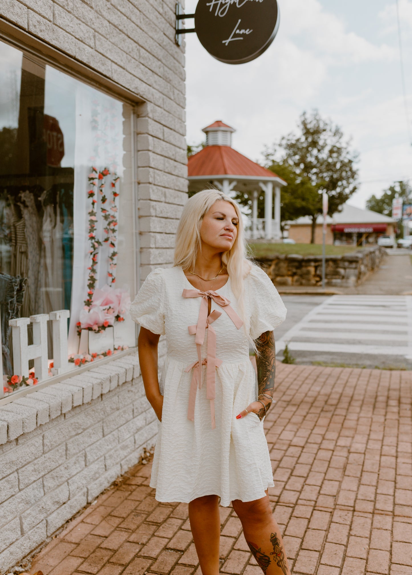 Butter Cream Bow Tie Dress