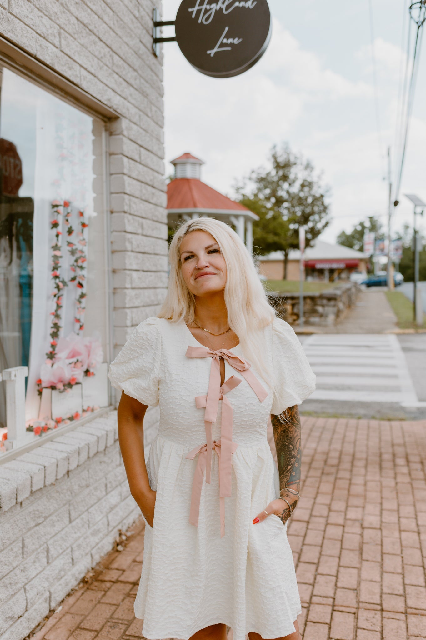 Butter Cream Bow Tie Dress