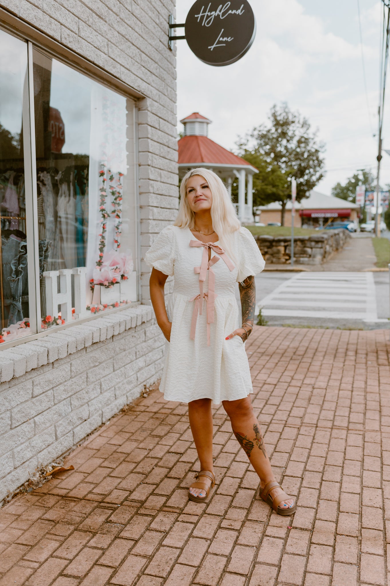 Butter Cream Bow Tie Dress
