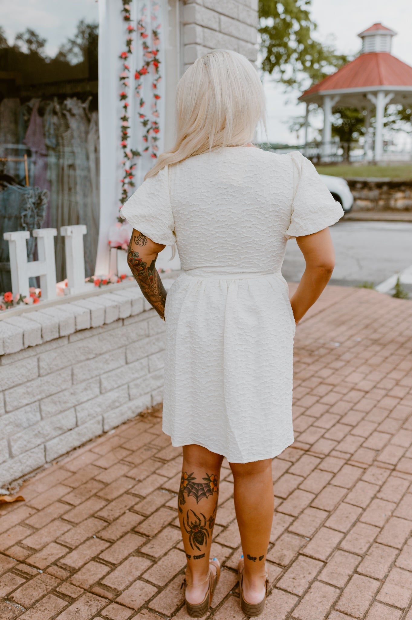 Butter Cream Bow Tie Dress