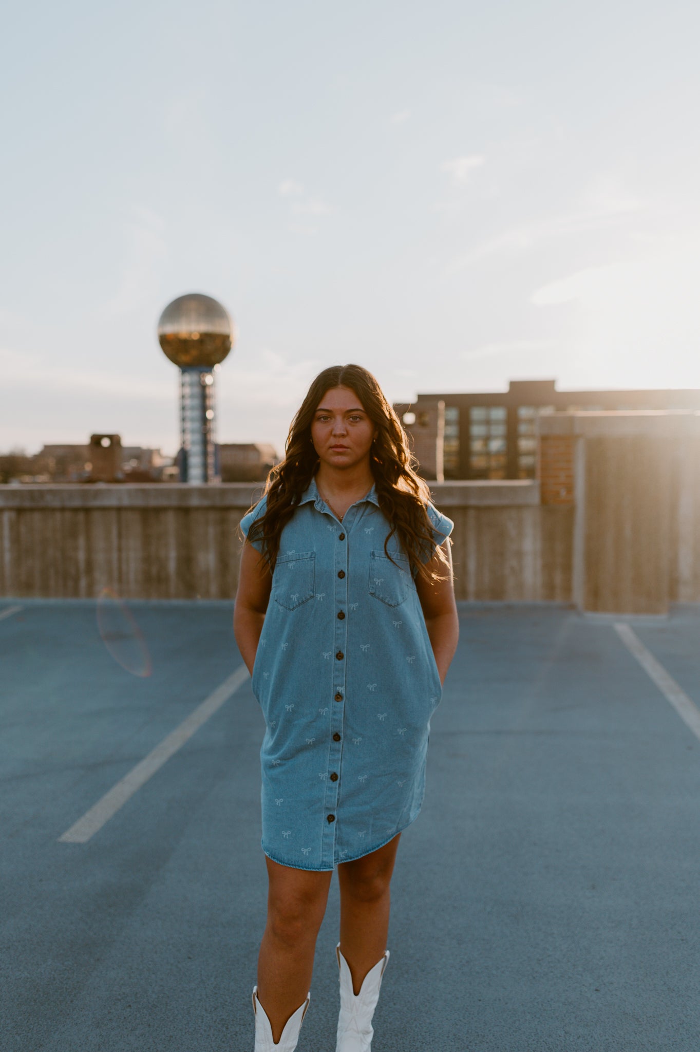 Put a Bow On It Denim Dress