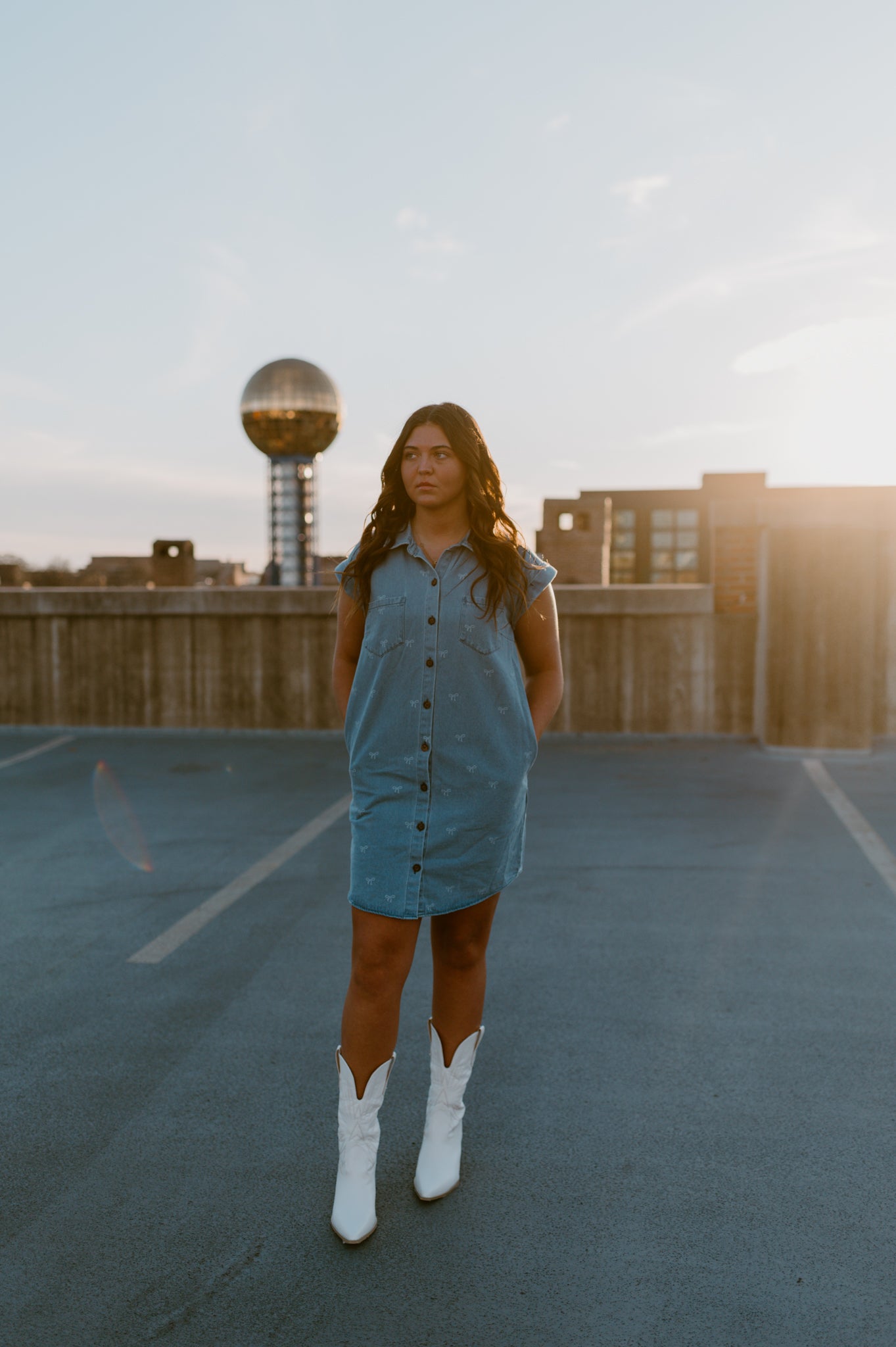 Put a Bow On It Denim Dress