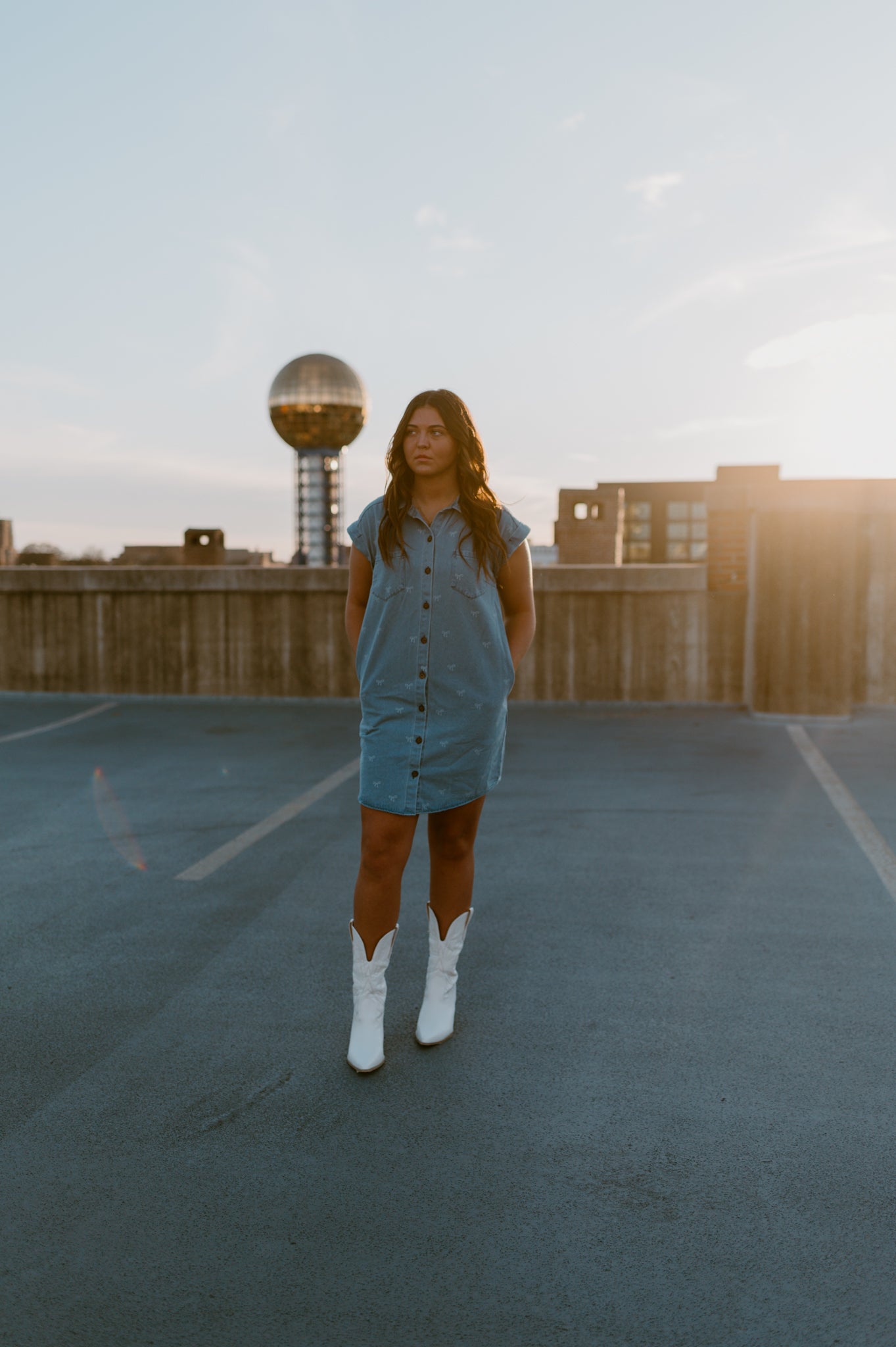 Put a Bow On It Denim Dress