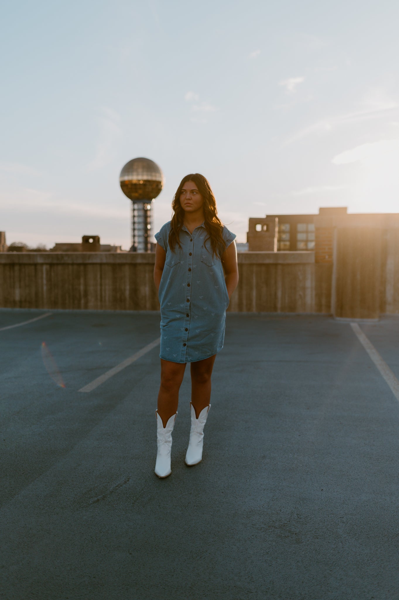 Put a Bow On It Denim Dress