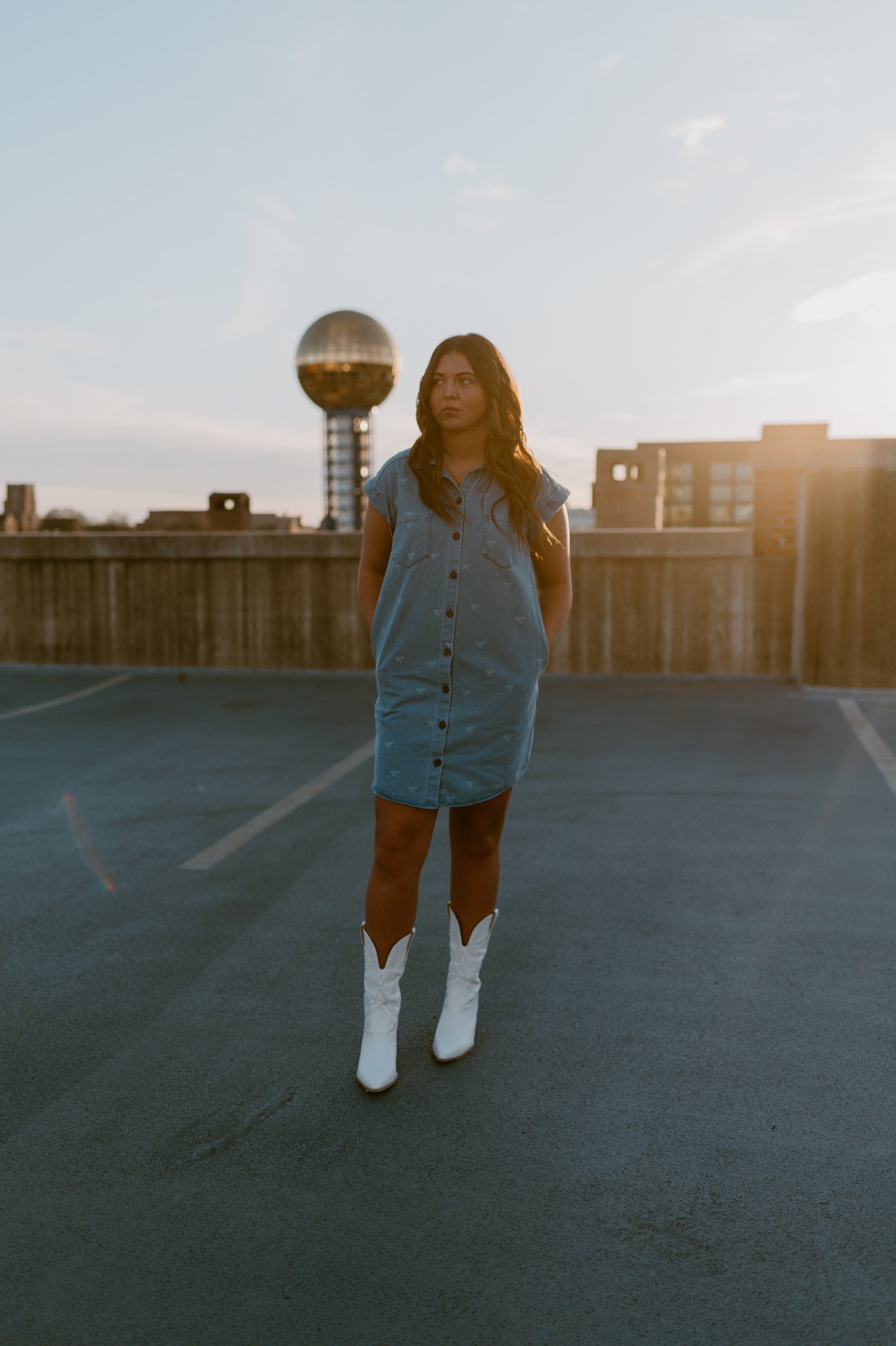 Put a Bow On It Denim Dress