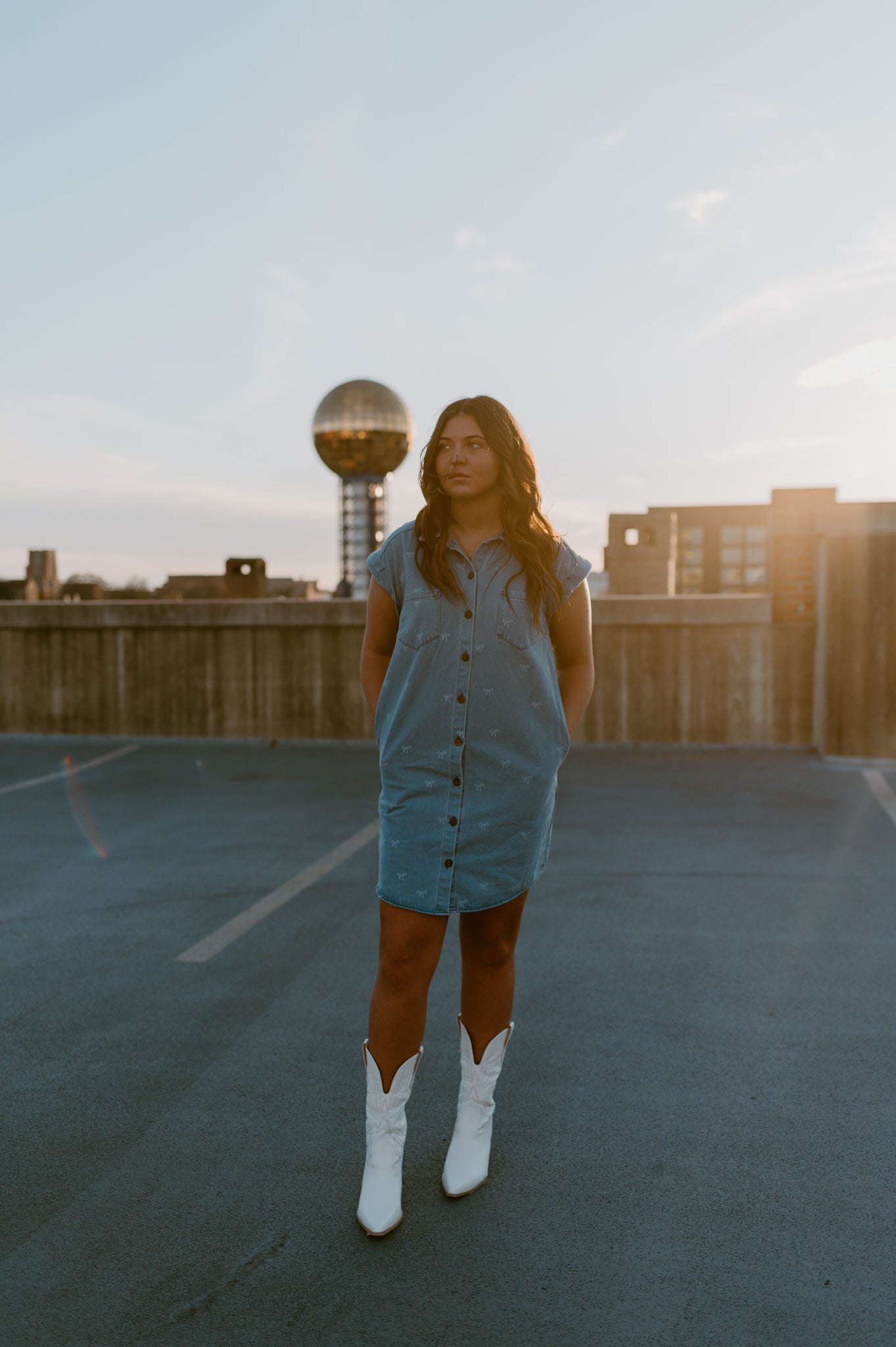 Put a Bow On It Denim Dress