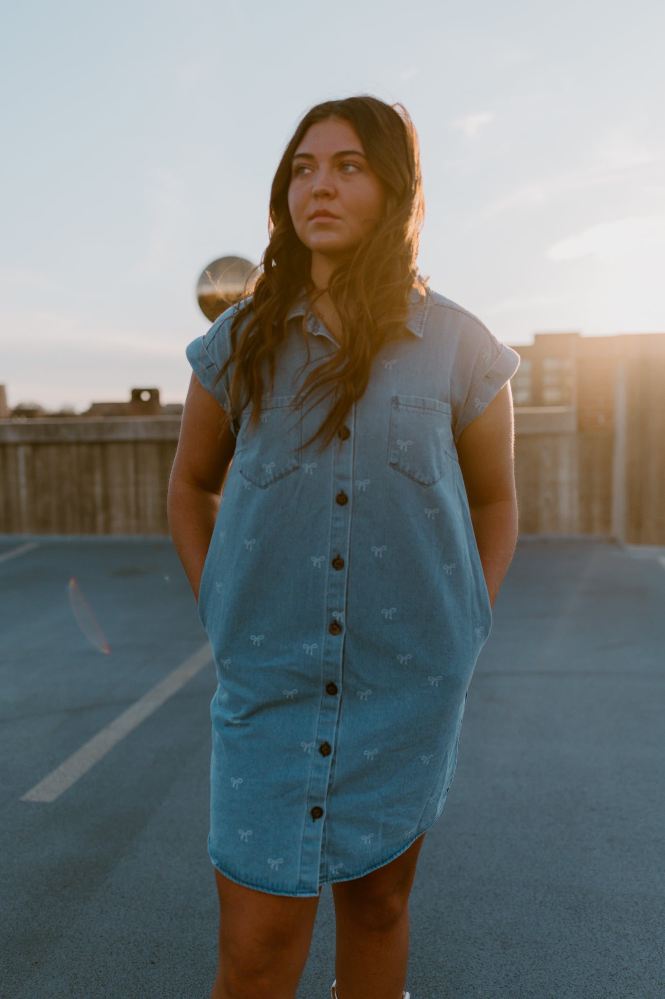 Put a Bow On It Denim Dress