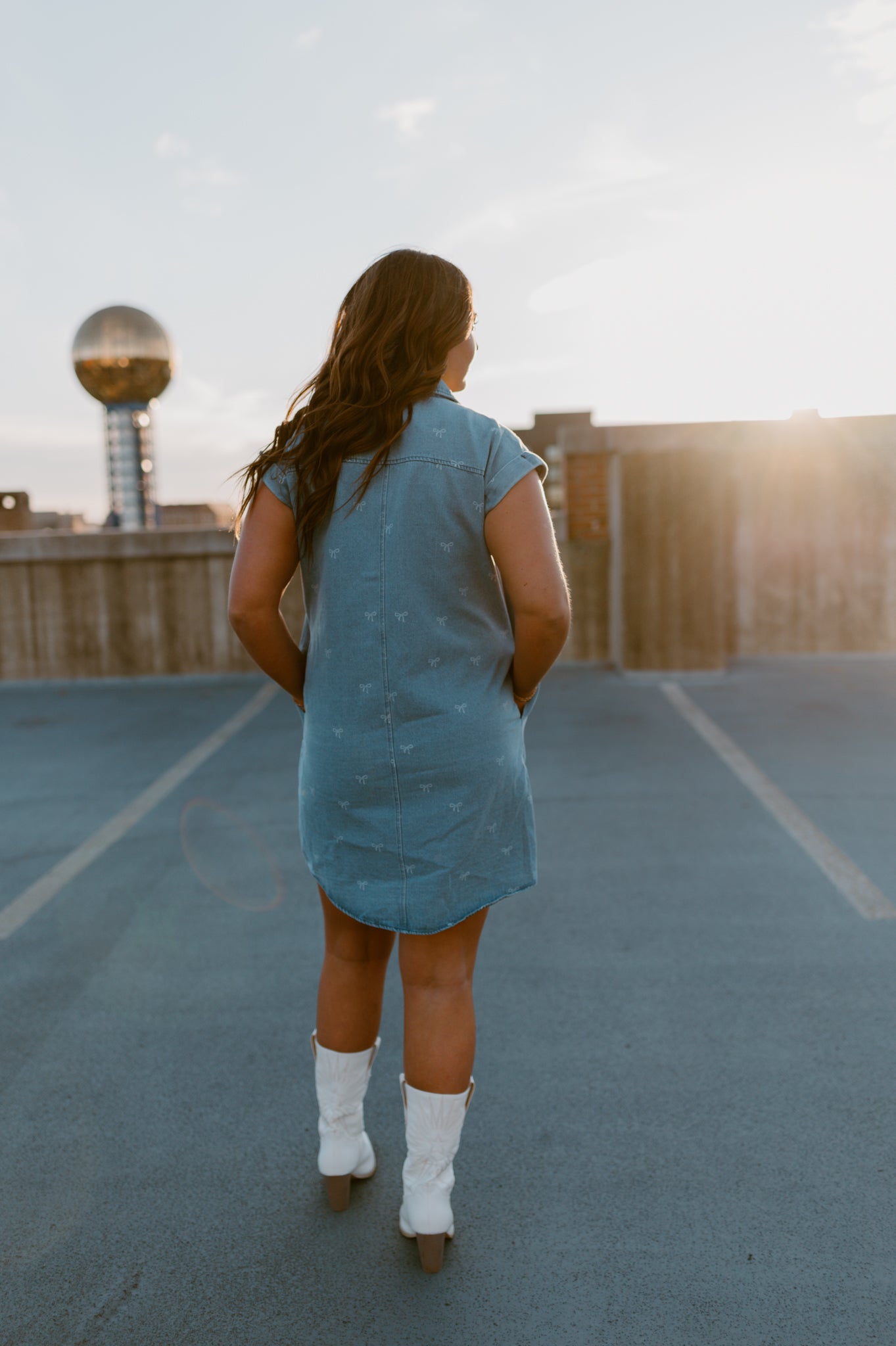 Put a Bow On It Denim Dress