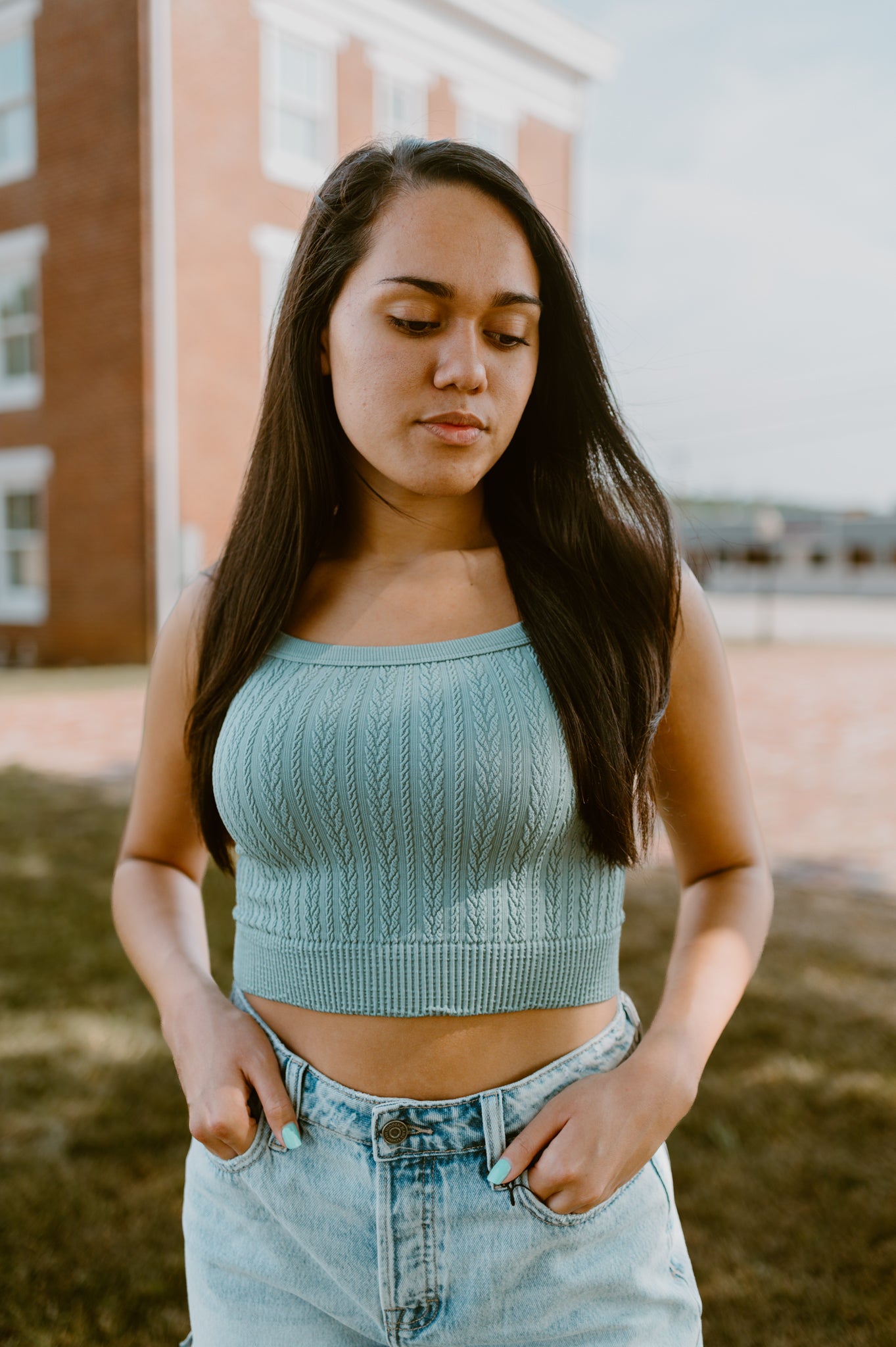 Cable Knit Crop Tank