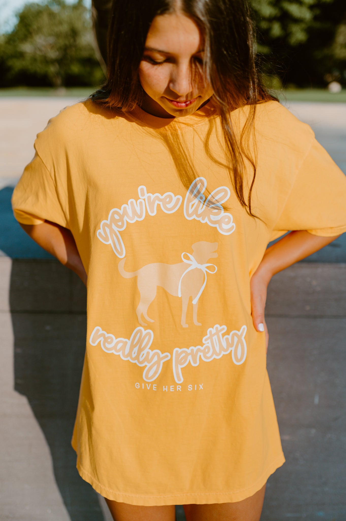 Like Really Pretty Orange Short Sleeve