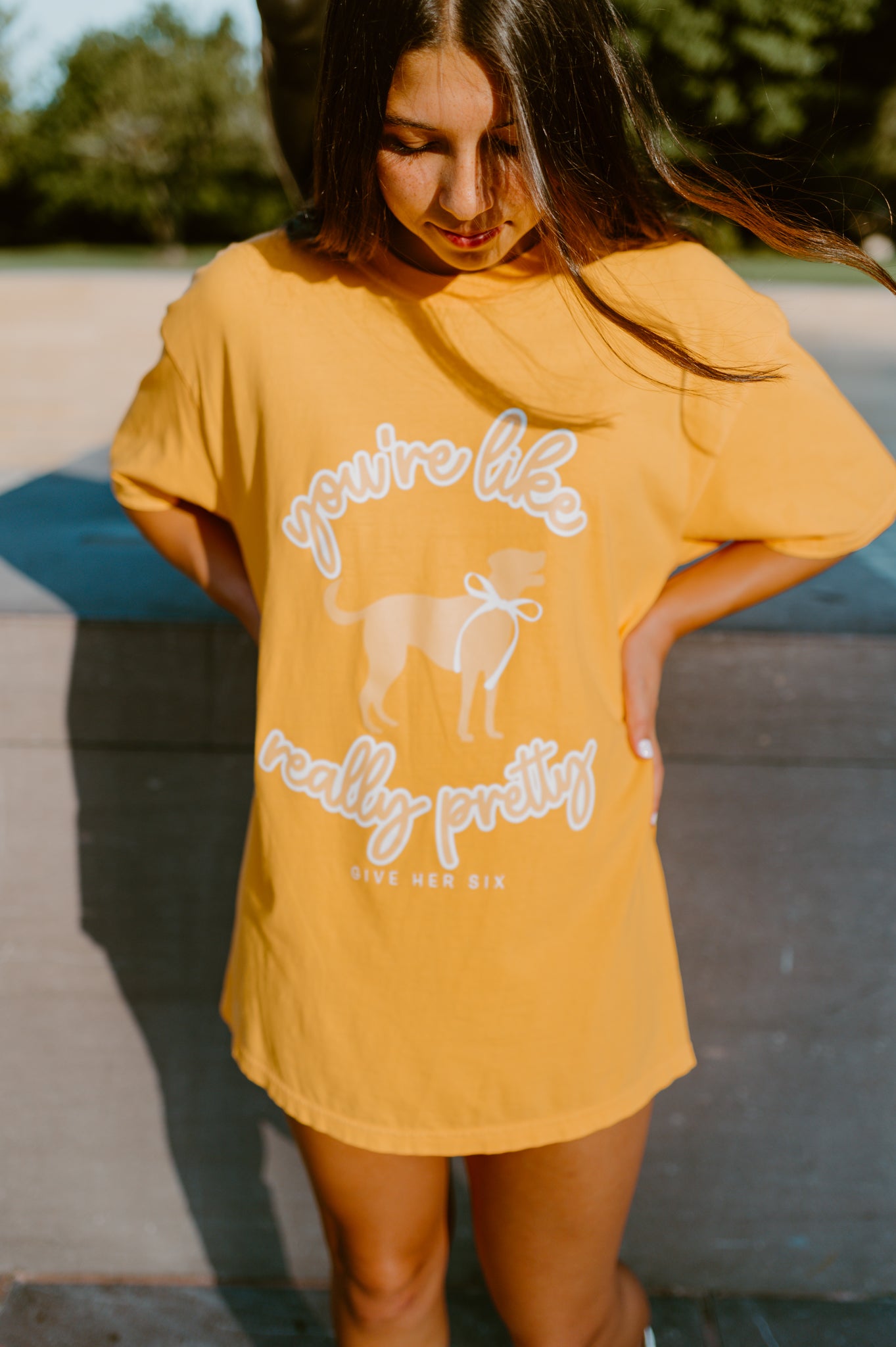 Like Really Pretty Orange Short Sleeve