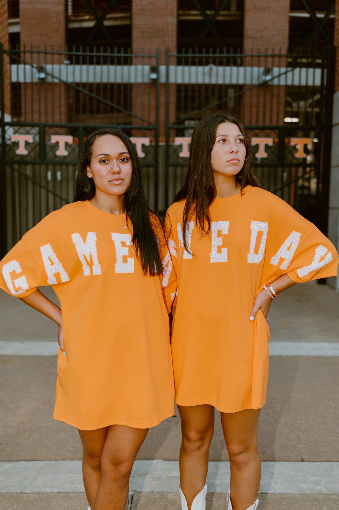 Orange Love Gameday Short Sleeve Dress