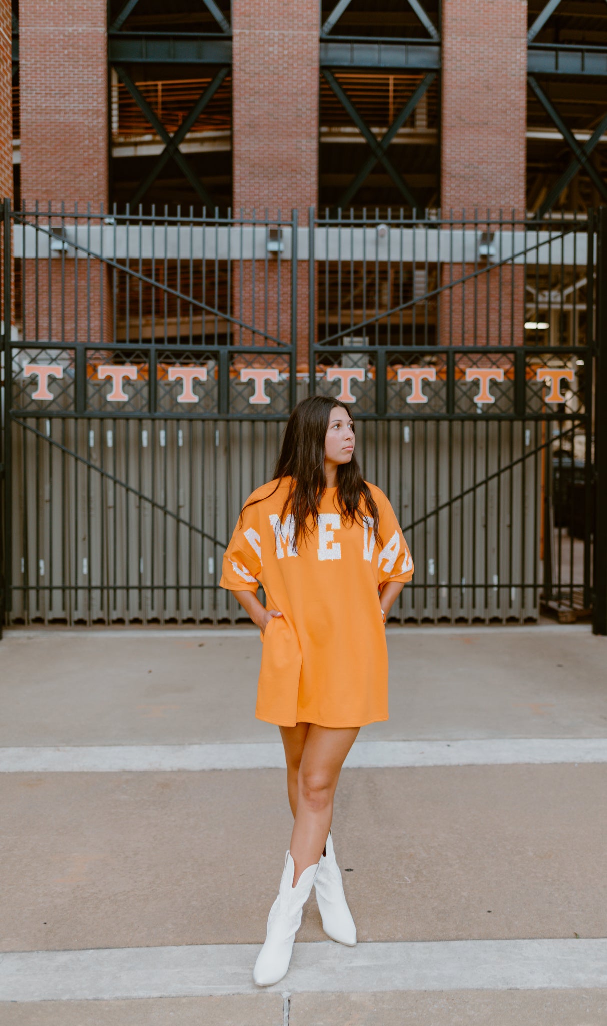 Orange Love Gameday Short Sleeve Dress