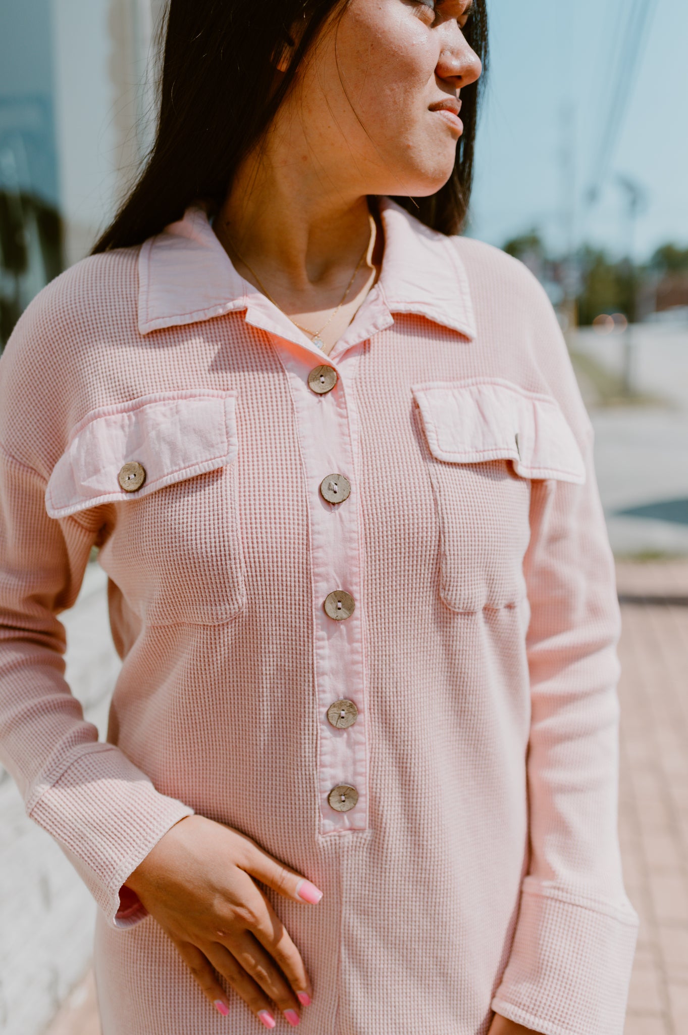 Vintage Washed Waffle Knit Romper