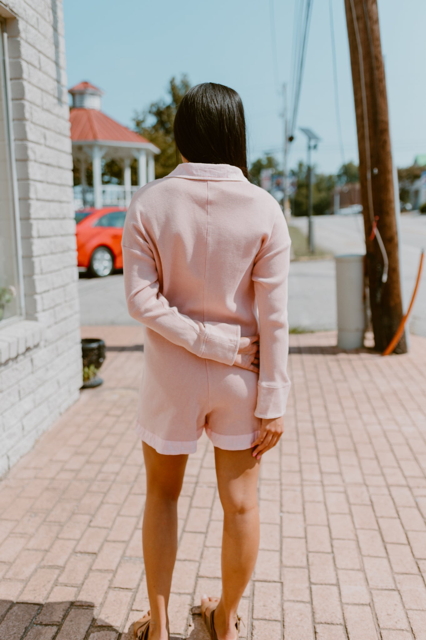 Vintage Washed Waffle Knit Romper