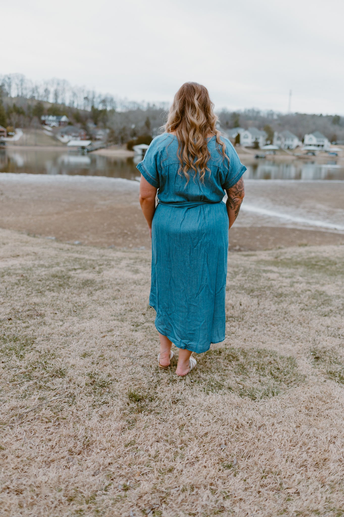 Blue Horizon Belted Denim Dress
