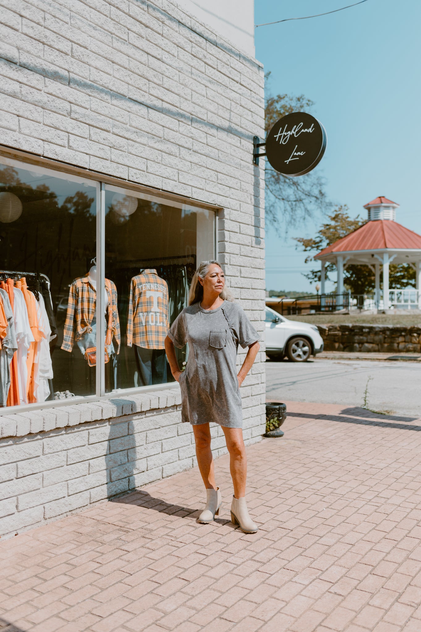 Mineral Wash T-Shirt Dress (Gray)