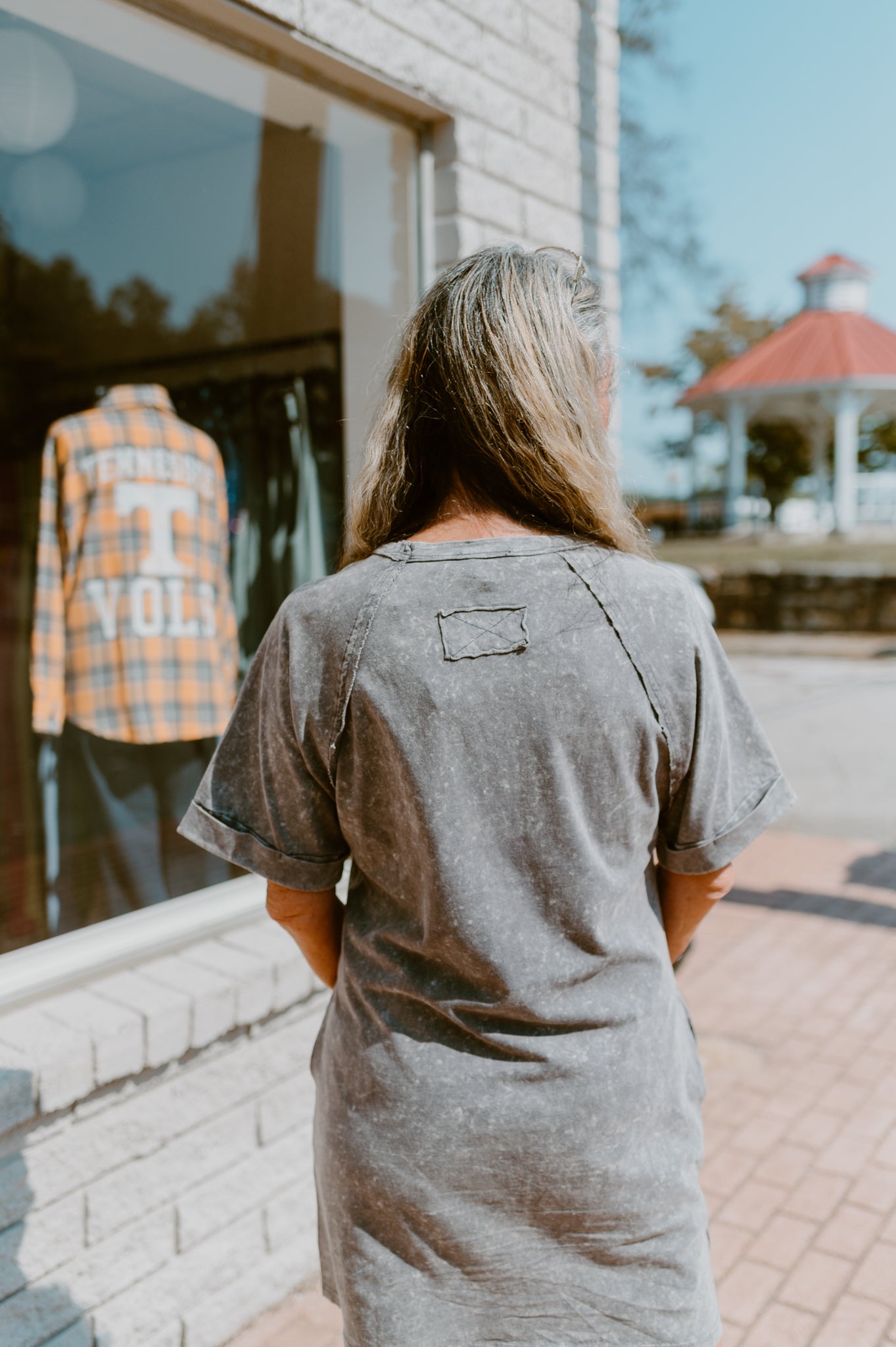 Mineral Wash T-Shirt Dress (Gray)