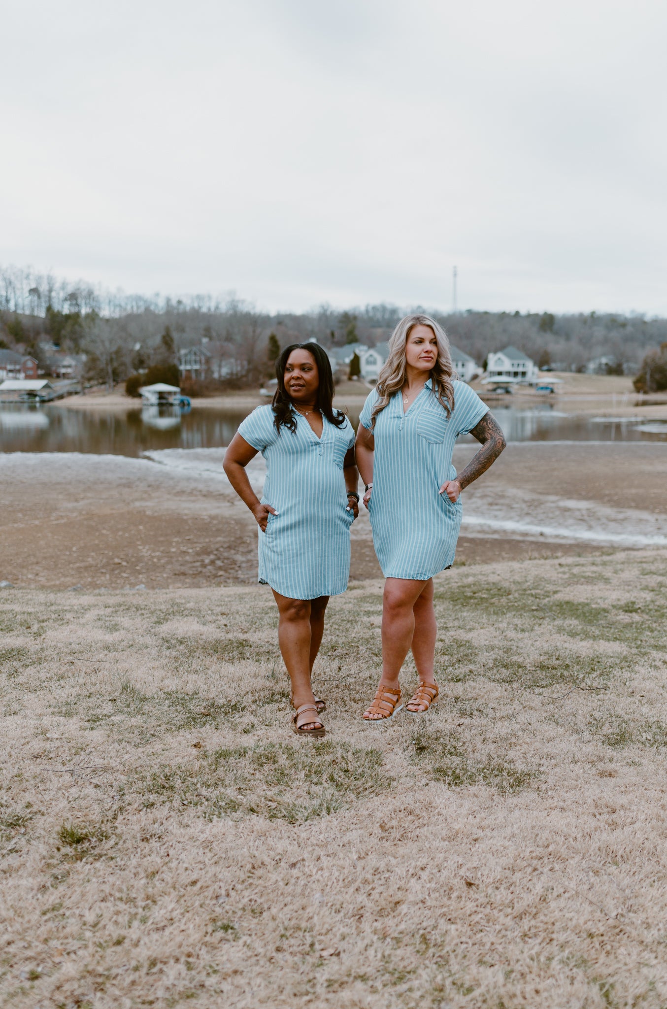Coastal Breeze Chambray Shirt Dress