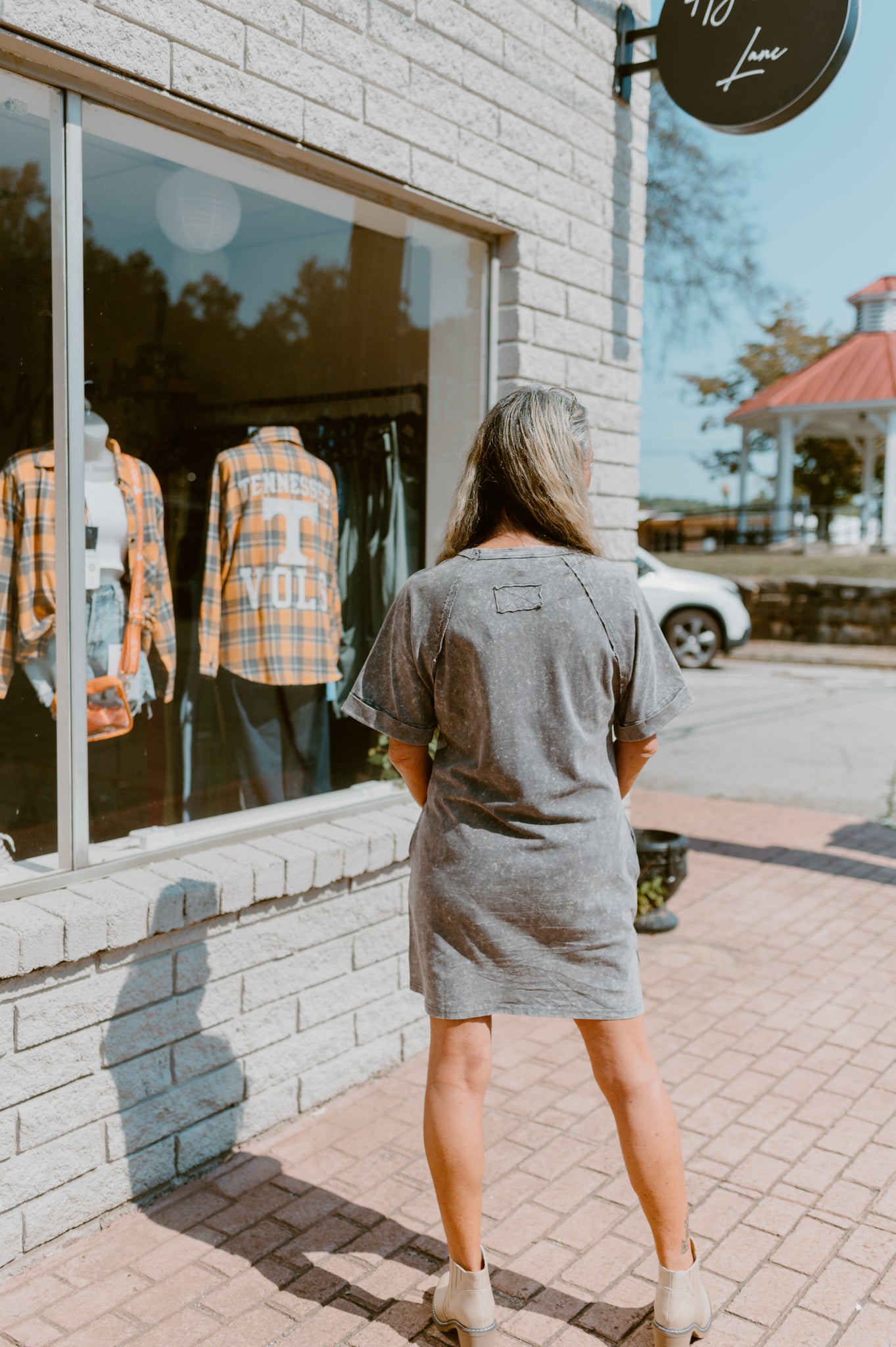 Mineral Wash T-Shirt Dress (Gray)