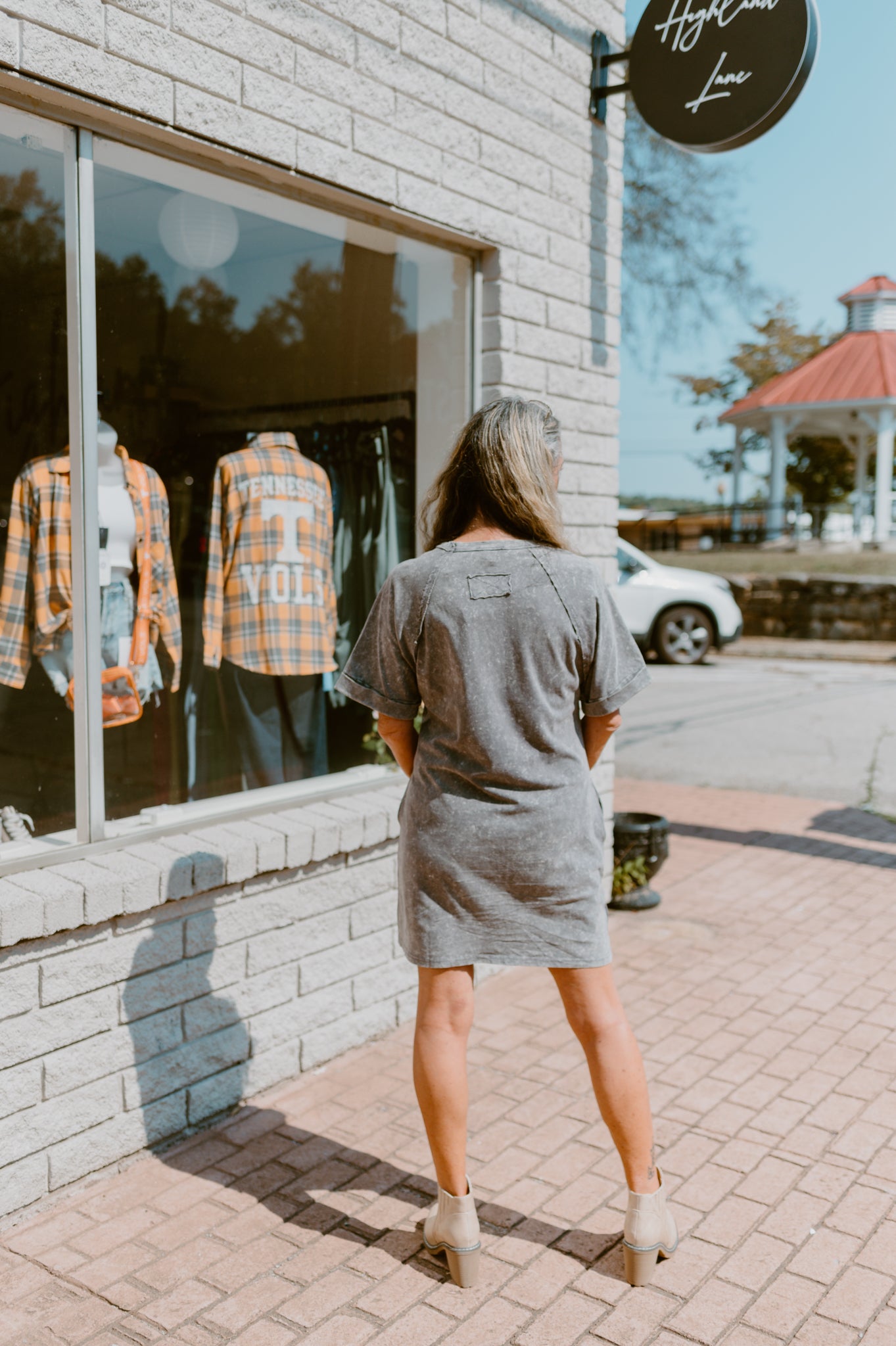 Mineral Wash T-Shirt Dress (Gray)