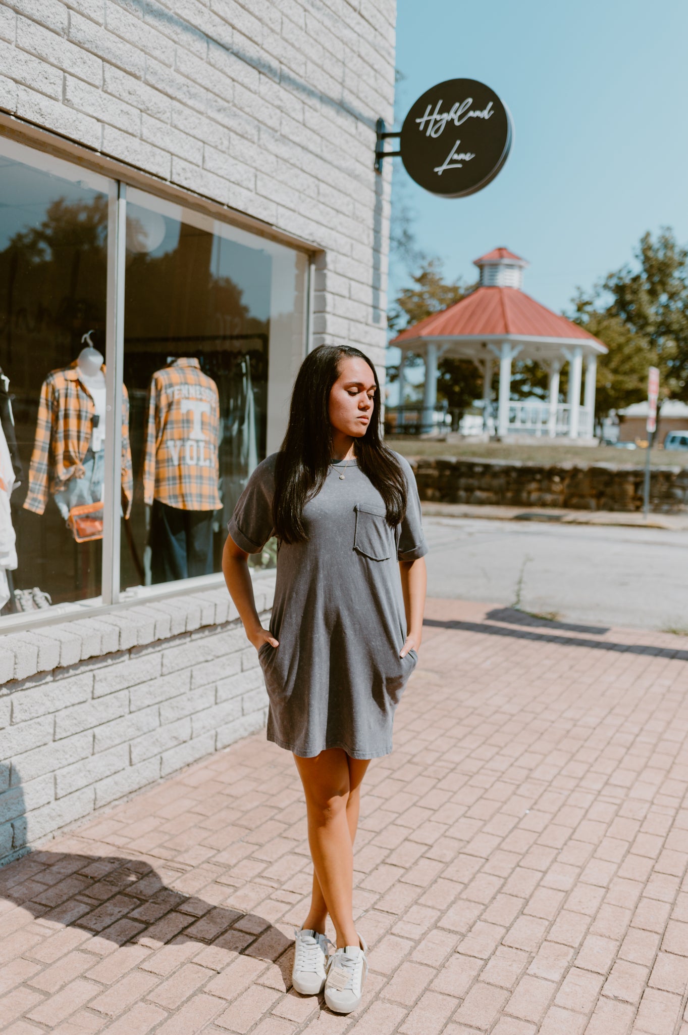 Mineral Wash T-Shirt Dress (Gray)