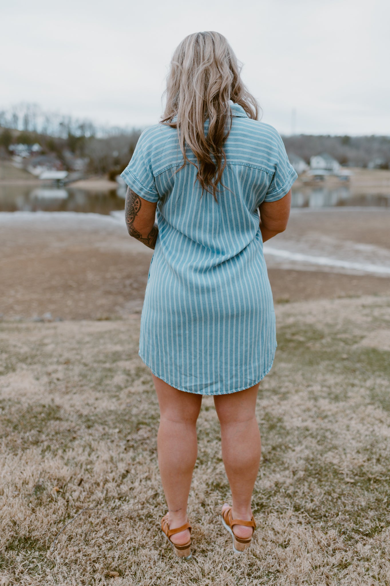 Coastal Breeze Chambray Shirt Dress