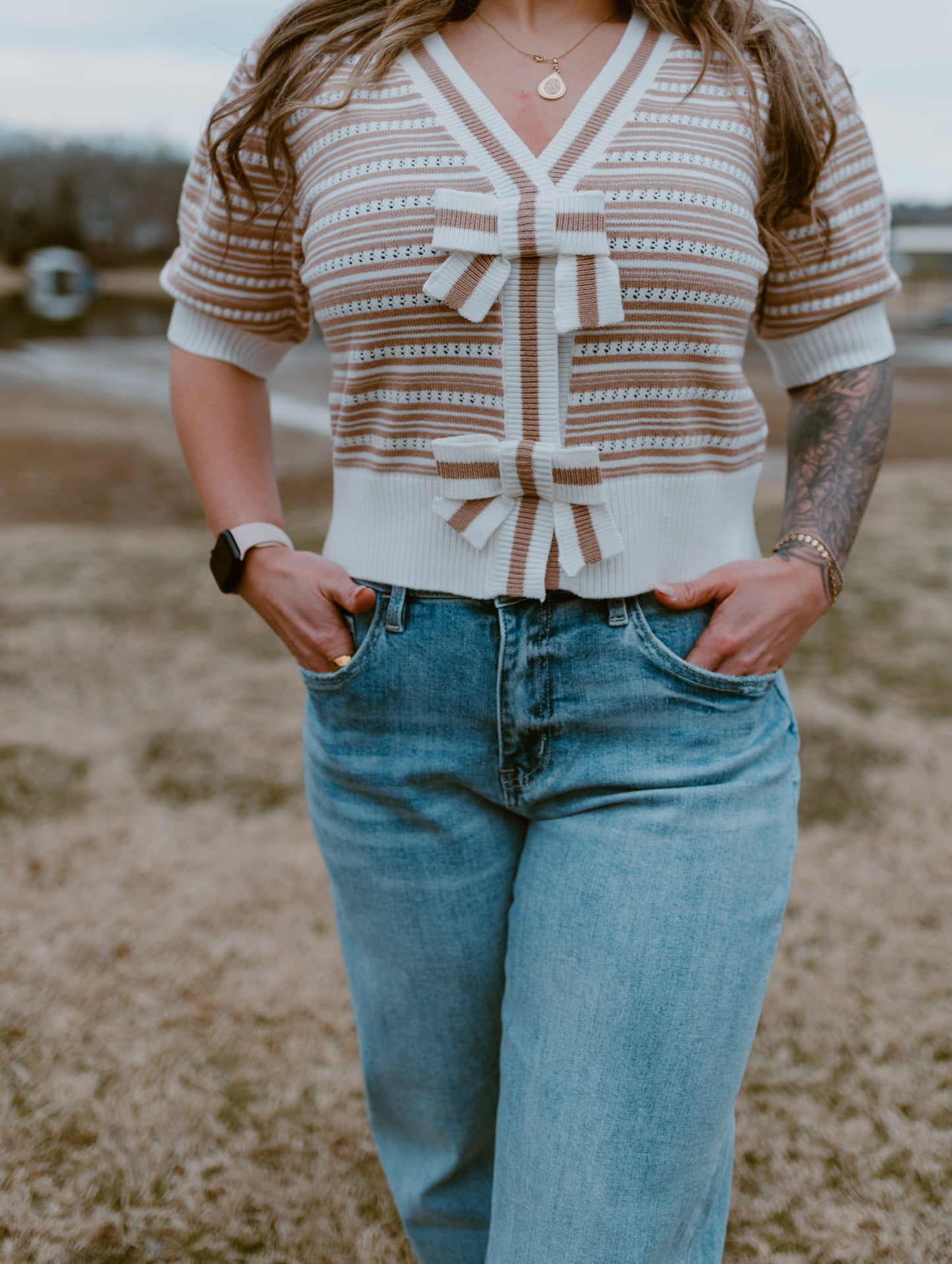 Parisian Bow Cropped Sweater
